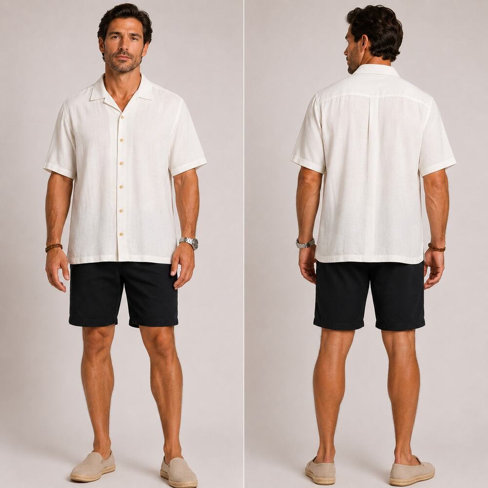 NWT Tommy Bahama 100 % Linen Summer Casual Luxury Shirt Cabincore Size XXL